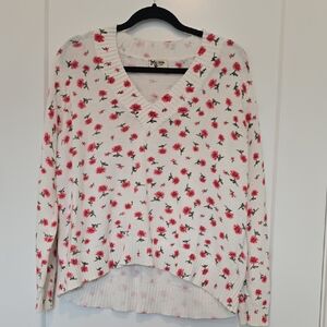 Show Me Your Mumu Floral V-Neck Sweater 100% Cotton